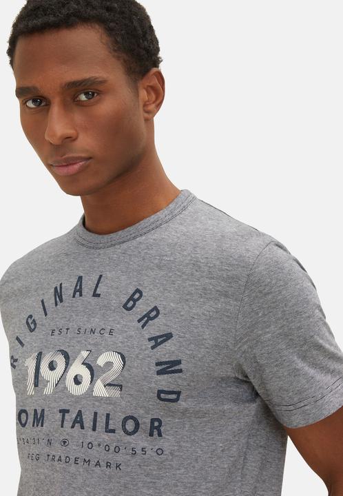 Produktbild Tom Tailor T-Shirt Gestreiftes Kurzarmshirt mit Rundhalsausschnitt und Print (XXL)