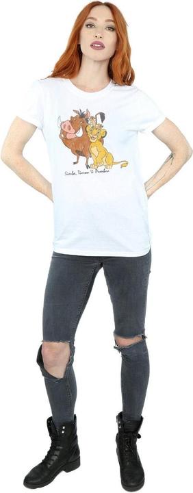 Image du produit The Lion King Womens/Ladies Classic Simba Timon & Pumba Cotton Boyfriend T-Shirt (S)