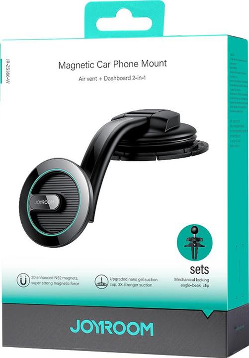 Produktbild Joyroom magnetischer Autotelefonhalter für Cockpit, Armaturenbrett schwarz (JR-ZS366)