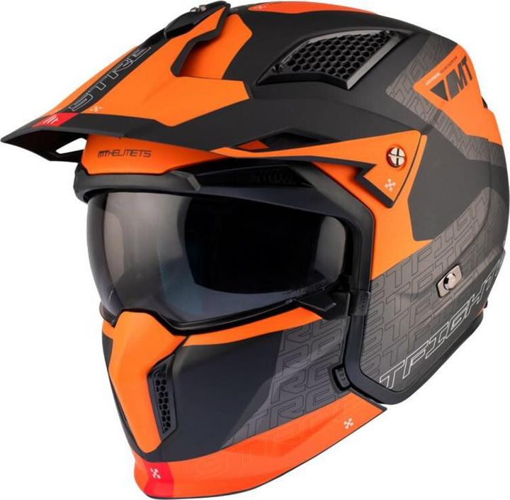 Actual product image MT Helmets single-shield convertible motocross helmet with removable chin strap streetfighter sv totem b4 (ece (54 cm, XS)