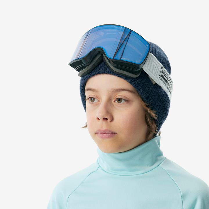 Actual product image Wedze Ski underwear functional shirt children high collar - BL 500 turquoise (3, 4)