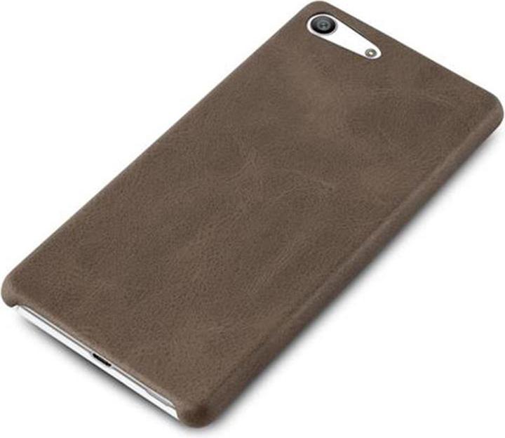 Actual product image Cadorabo Hard cover faux leather with texture (Sony Xperia M5)