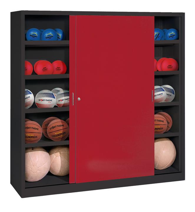 C+P Ballschrank (HxBxT: 195x120x50 cm, mit Vollblech-Schiebetüren, Typ 4)