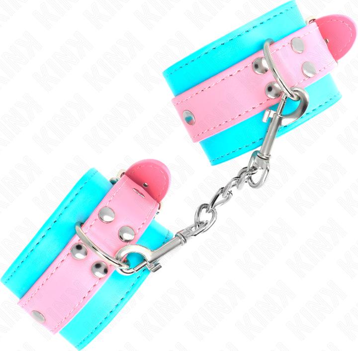 Actual product image Kink Wrist cuffs blue/pink adjustable 16-28 CM X 5 CM