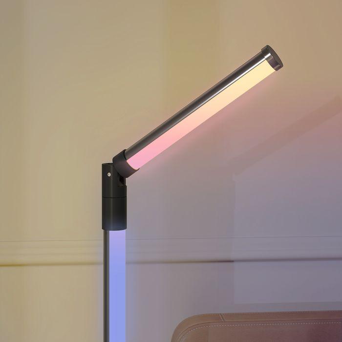 Produktbild Swisshandel24 LED-Stehlampe Wohnzimmer Stehleuchte mit Fernbedienung, App-Steuerung Dunkelgrau