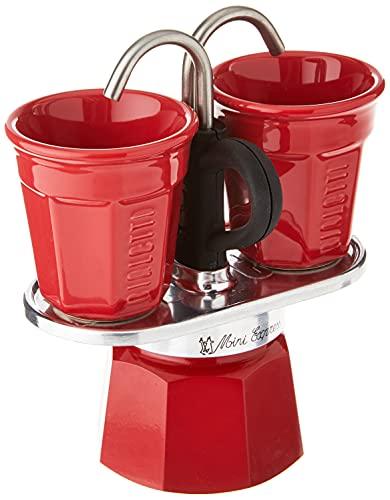 Produktbild Bialetti Mini Express Kaffeemaschine rot 2tz + 2 Tassen (2 T.)