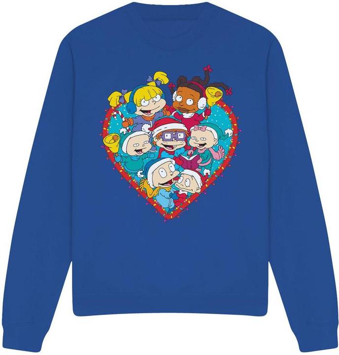 Actual product image Rugrats Unisex Adult Tommy Chucky & Angelica Photograph Christmas Sweatshirt (XXL)