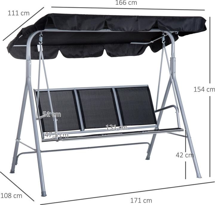 Actual product image Outsunny Hollywood swing with roof