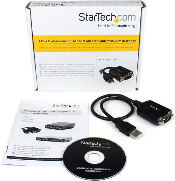 Actual product image StarTech 1x USB To Serial Adapter Cable (0.42 m)