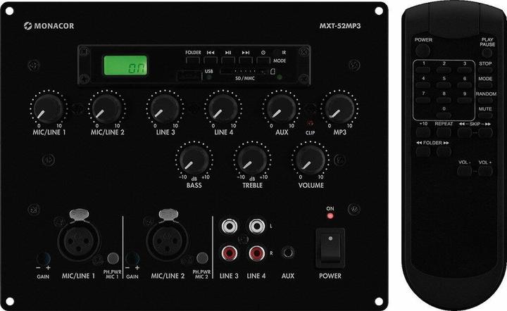 Image du produit Monacor MXT52MP3 Table de mixage encastrable (Studio et mixeur live)
