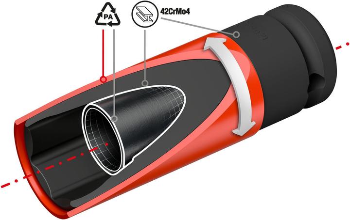 Produktbild HAZET Schlag-, Maschinenschrauber Steckschlüsseleinsatz ∙ Sechskant 903SLG-21 ∙ Vierkant12,5 mm (1/… (21 mm)