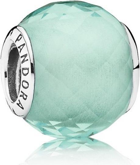 Pandora Charms/beads green iridescent petite facets (Silver)