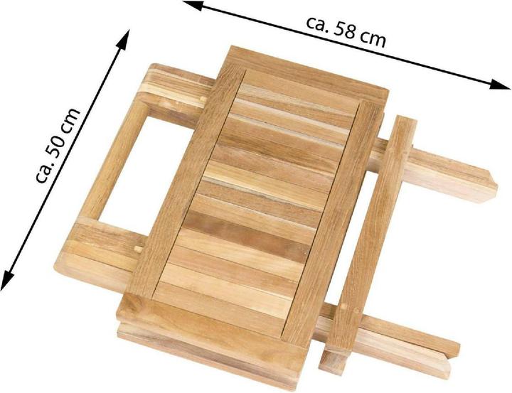 Actual product image VCM Balkontisch Gartentisch Teakholz Beistelltisch klappbar natur 50 x 50 cm (50 cm)