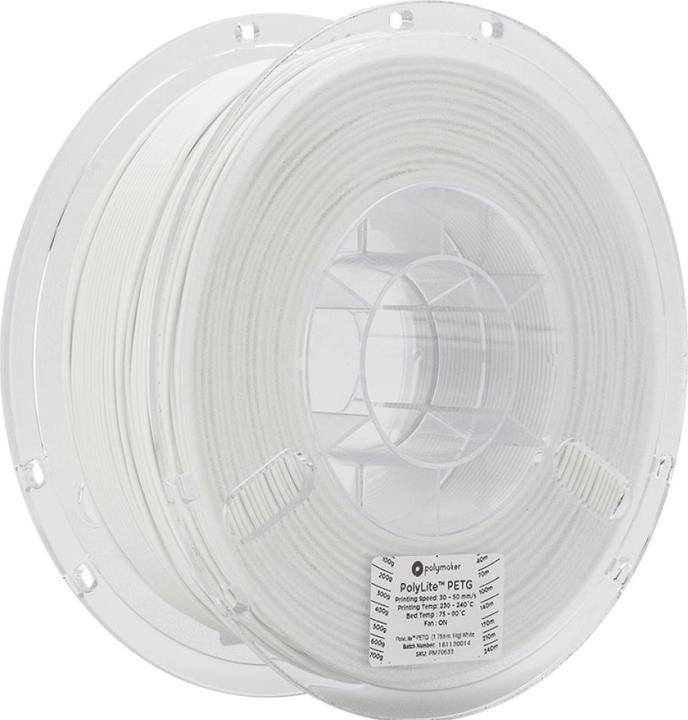 Polymaker PolyLite PETG V2 - White - 1.75mm (PETG, 1.75 mm, 1000 g, Weiss)
