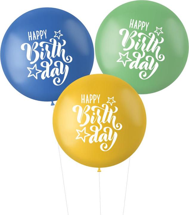 Folat Ballons XL' Happy Birthday † Blau/Grün 80cm -