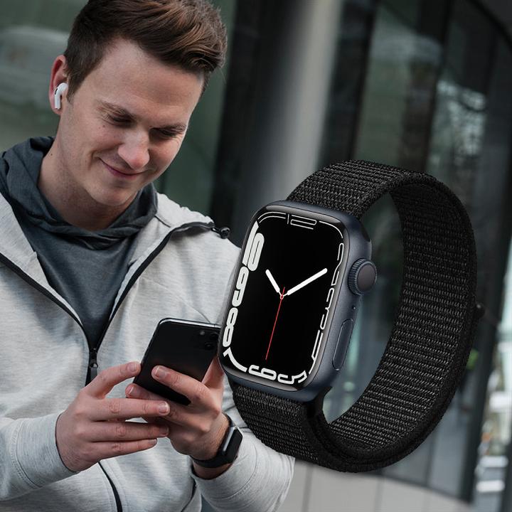 Actual product image Crong Reflective strap - Sports watch 42 (Reflective thread and hard-wearing nylon fibre, Apple Watch)