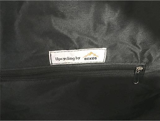Actual product image Bekos Upcycling - Large shopping bag made from recycled fish food bags light blue