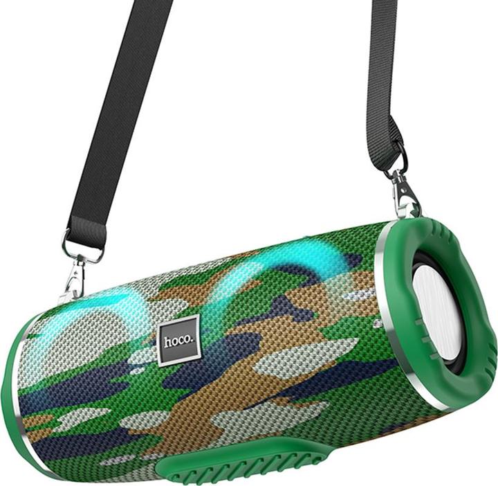 Productafbeelding Hoco - Wireless Speaker Sports (HC12) - Bluetooth 5.0, Shoulder Strap, 10W - Camouflage Green (2 h, Elektrische stroom)