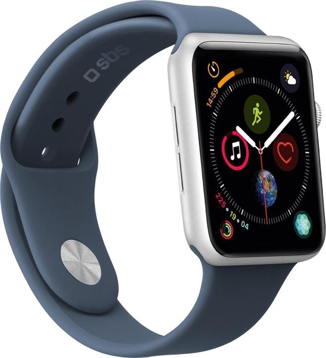 Produktbild SBS Armband Grösse M/L für Apple Watch Series 3/4/5/6/7/SE 44mm blau (44 mm, Silikon)