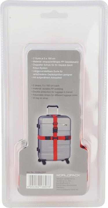 Worldpack Koffergurt mit Kreuzsystem 190 cm (Kofferriemen)