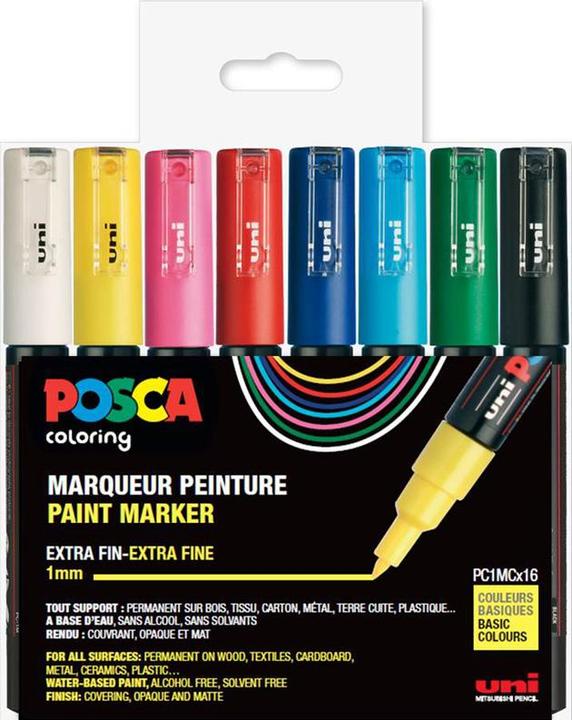 Produktbild Posca Marker PC-1MC, 16er Set (Multicolor, 1 mm, 16 x)