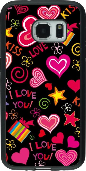 Produktbild PhoneLook Hülle Silikon schwarz Valentine 2023 love symbols (Samsung Galaxy S7)