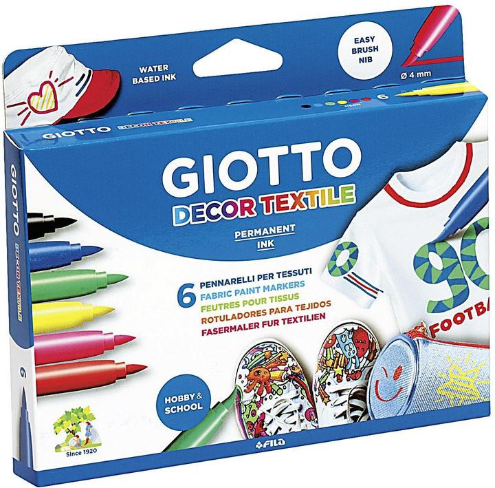 Produktbild Giotto Fasermaler 'Decor Textile' (125 mm, 6 x)