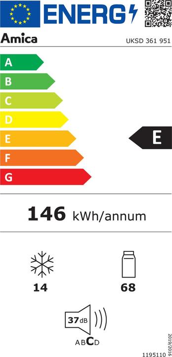 Label énergétique Amica UKSD 361 951 (82 l)