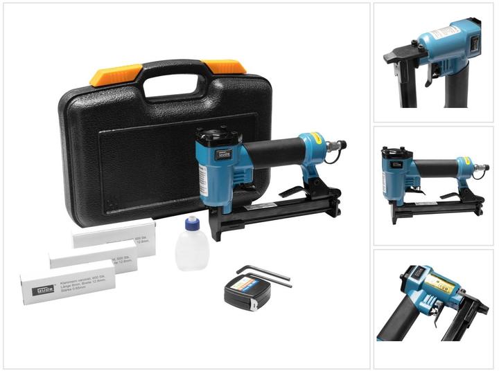 Image du produit Güde KN 14 Agrafeuse à air comprimé IG 1/4" ( 40088 ) + 1800x Agrafes + Huile + Lunettes de protecti