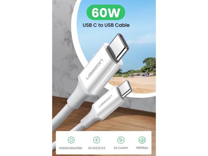 Image du produit Ugreen USB-C Power Delivery QC 3.0 20V 3A 60W (1 m, USB 2.0)