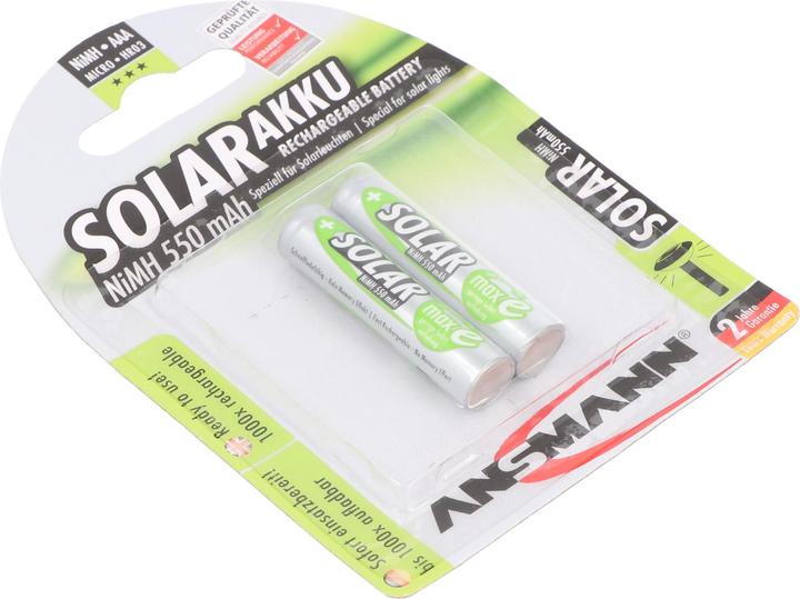 Image du produit Ansmann NiMH HR03 Sol (2 pcs, AAA, 550 mAh, Batterie)