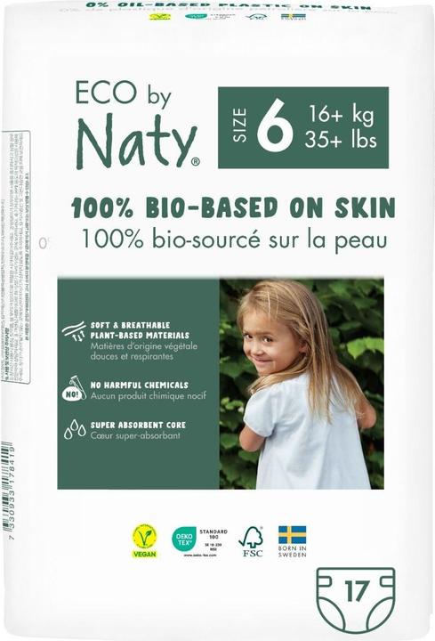 Naty Pannolino biologico (Dimensione 6, Pacco trasportabile, 17 Pezzo/i)