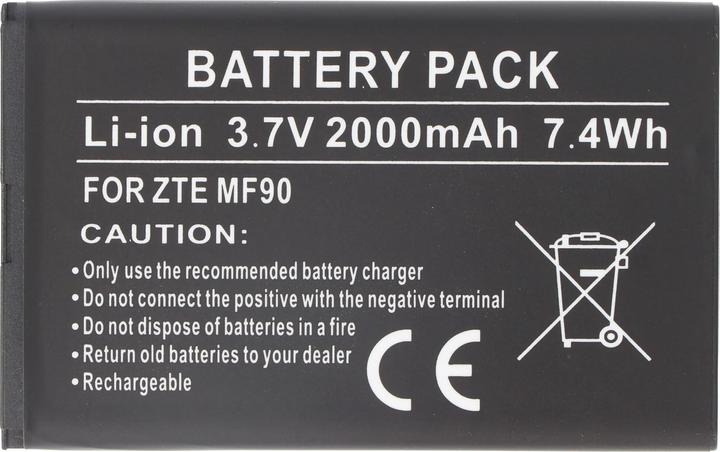 Actual product image AccuCell Akku ZTE MF90 (1 pcs., Device specific, 2000 mAh, Battery + charger)
