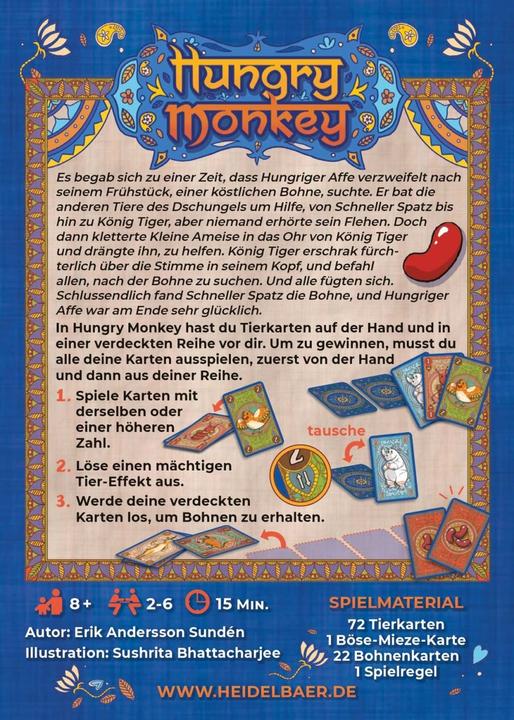 Produktbild HG012 - Hungry Monkey - Kartenspiel, für 2-6 Spieler, ab 8 Jahren (DE-Ausgabe) (Deutsch)