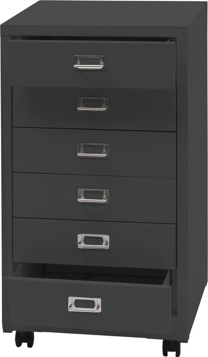 Image du produit Mendler Caisson roulant HWC-L49, métal 75x40x41cm 6 tiroirs, gris foncé