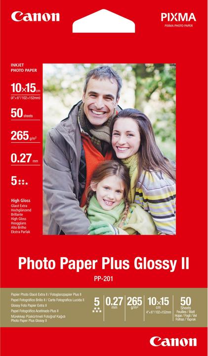 Produktbild Canon PP-201 Fotopapier 4x6 50 Blatt glänzend (260 g/m², 10 x 15 cm, 50 x)