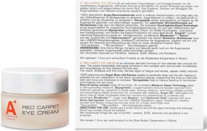Actual product image A4 Health and Beauty Red Carpet Eye Cream (15 ml, Day + Night)