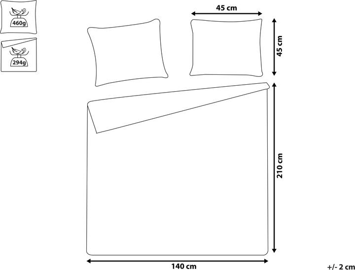 Actual product image Beliani Bedspread set with cushions embossed pattern 3-piece brown 140 x 210 cm RAYEN (140 x 210 cm)