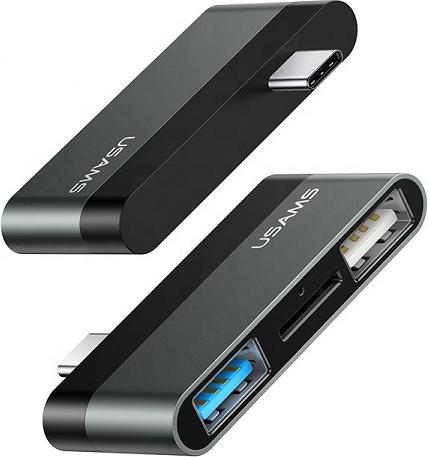 Productafbeelding Usams CONCENTRATORIAUS USB US-SJ463 1 x Micro SD + 2 x USB-A 3.0 (SJ463HUB01) (USB-C, 3 Havens)