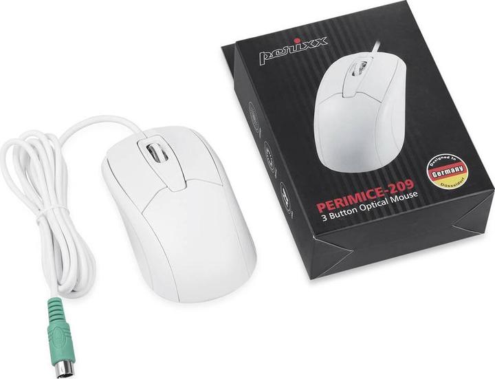 Produktbild Perixx PERIMICE-209 P W Maus Kabelgebunden Optisch Weiss 3 Tasten 1000 dpi (Kabelgebunden)