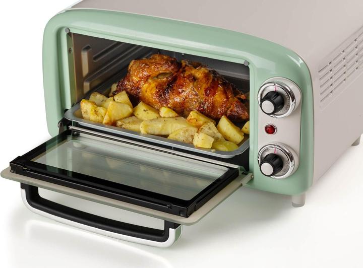 Immagine prodotto Ariete Mini forno Vintage Green (bianco/verde chiaro, 800 watt, 10 litri)