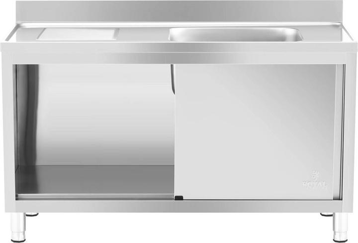 Produktbild Royal VKB Spülenschrank Spülenunterschrank Spülschrank Edelstahl Becken: 500x400x240 mm (Aufsatzspülbecken, 24 cm, 60 cm)