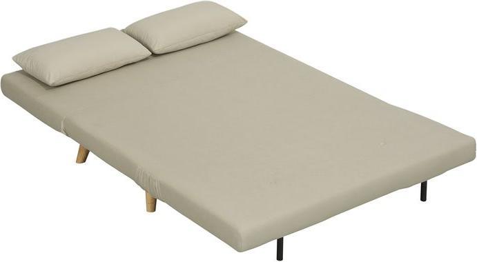 Swisshandel24 Schlafsofa Sofa mit Schlaffunktion 130 X 78 cm Couch mit Lendenkissen, Beige