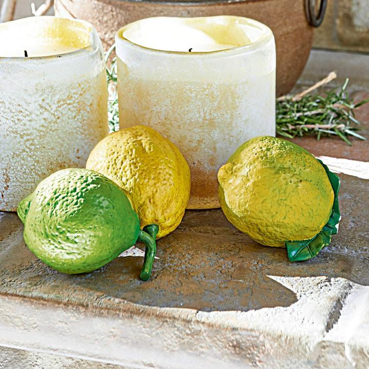 Image du produit Loberon Lot de 2 agrumes décoratifs Ginny jaune (12 cm)