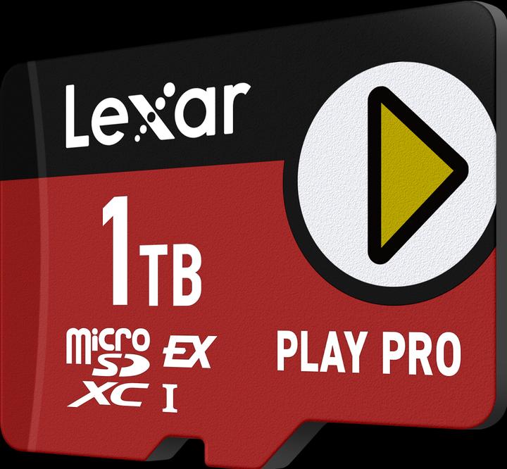 Lexar microSD Express 7.1 PLAY Pro 1TB up to R900/W600MB/s Write (104MB/s with UHS-I) (1000 GB, microSD Express, U3, UHS-I)