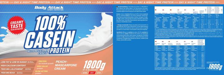 Actual product image Body Attack 100 % Casein Protein (1800g can) (Chocolate, 1 pcs., 1800 g)