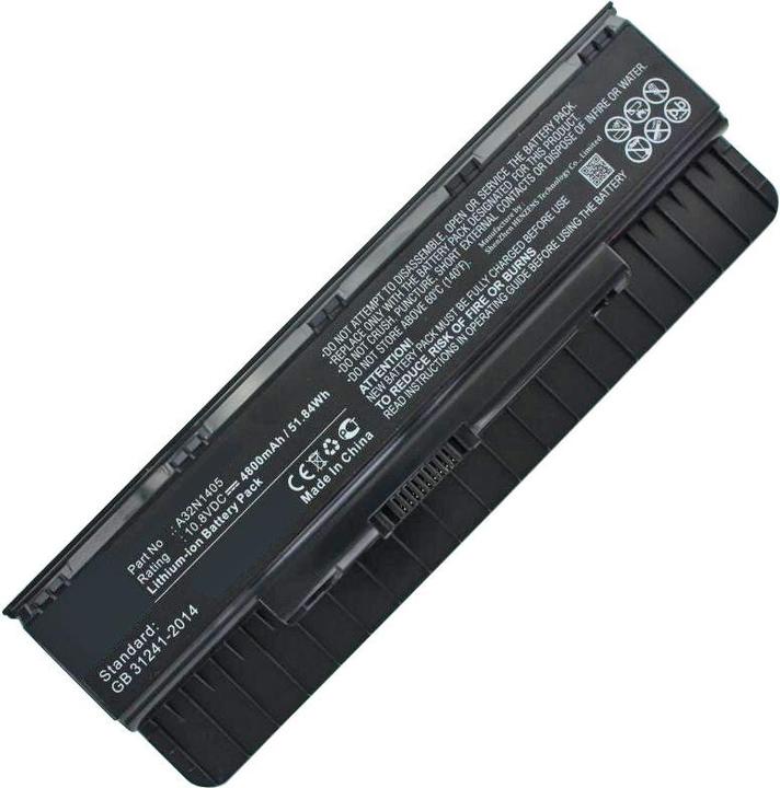 Actual product image ASUS Battery A32N1405, N551 Series, N751 Series, ROG G551 (6 Cells, 4800 mAh)