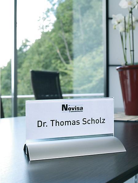 Actual product image Durable Table nameplate, acrylic with aluminium base
