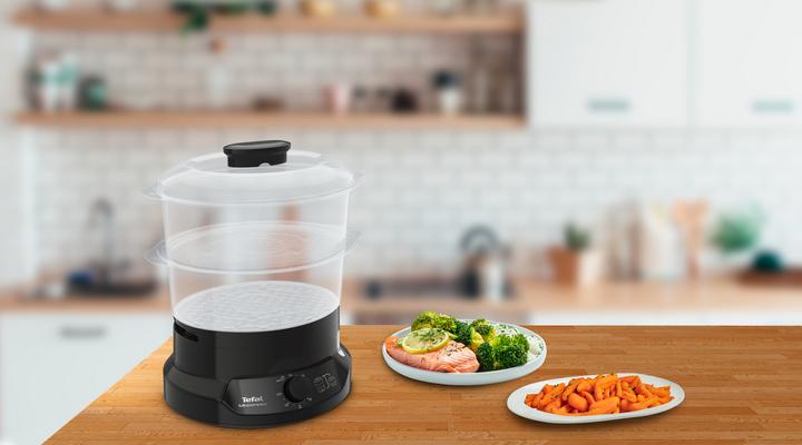 Productafbeelding Tefal Minicompact VC139810 stoomkoker 2 mandjes Vrijstaand Zwart
