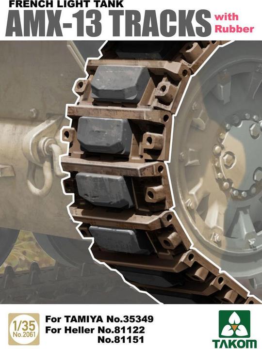 Actual product image Takom French Light Tank AMX-13 Tracks with Rub Rubber